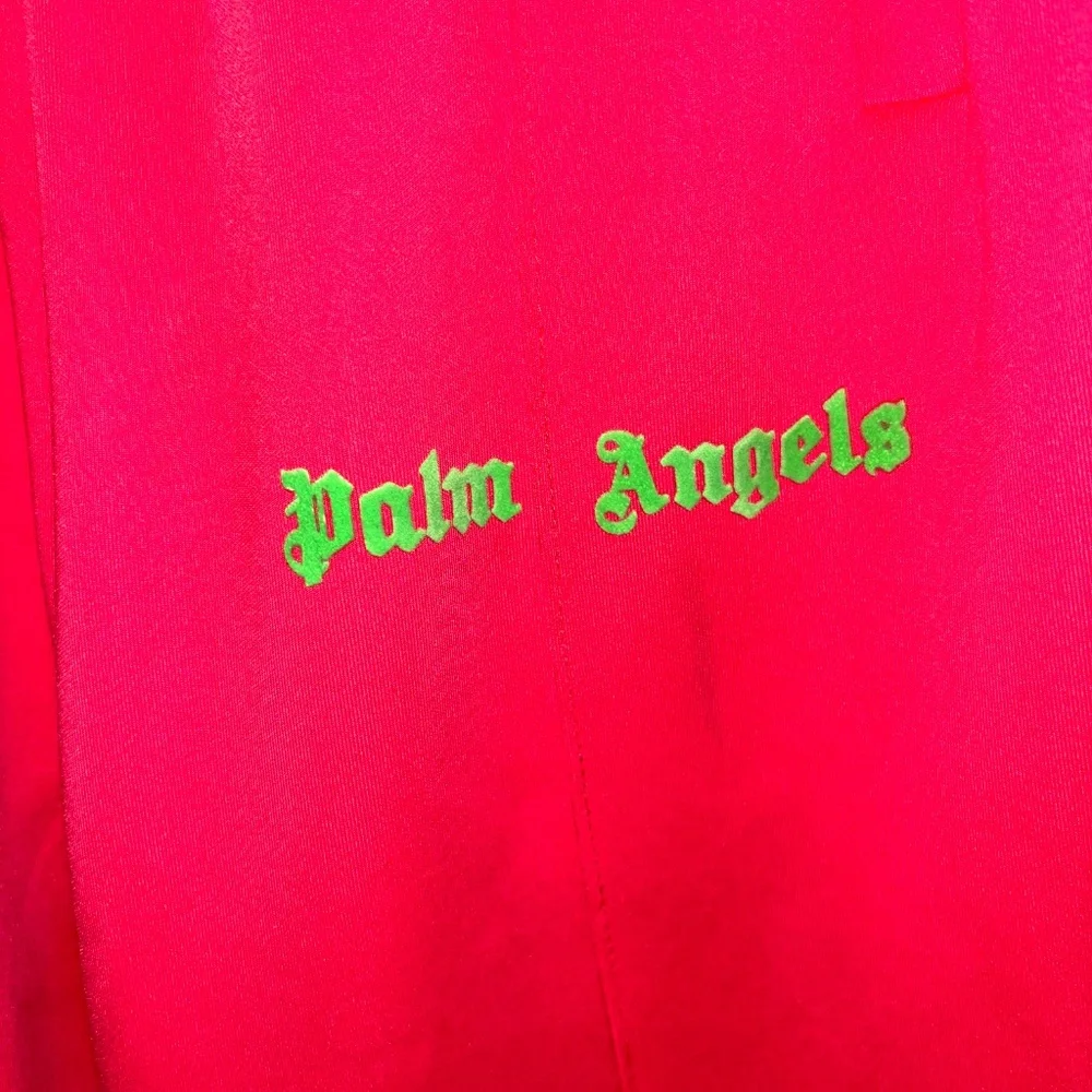 🩷 💚 Palm Angels Track Pants w/imperfections Sz S Neon Pink w/ Neon Green - Picture 10 of 16